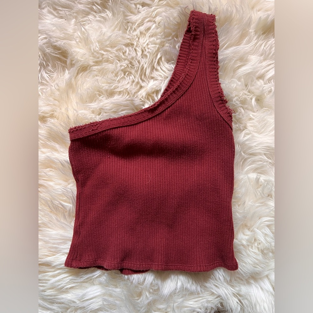 Urban Outfitters Ribbed One Shoulder Essential Tank Top